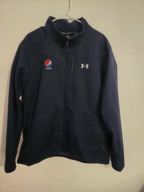 Under Armour cold gear navy blue Pepsi logo jacket fitted size XXL mens employee